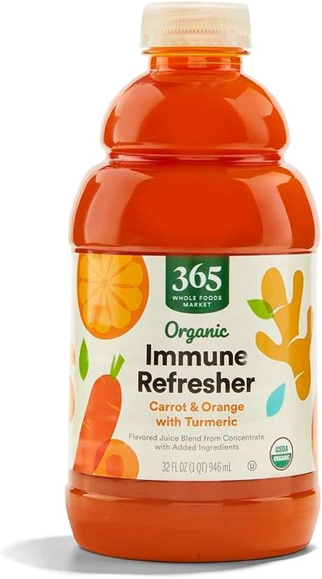 365 by Whole Foods Market, Organic Carrot and Orange Juice with Turmeric, Immune Refresher, 32 Fl Oz - Image 1