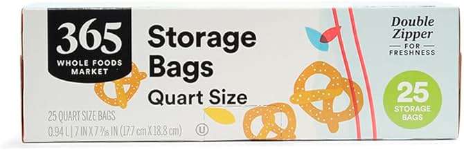 365 by Whole Foods Market, Quart Size Storage Bags, Double Zipper, 25 Count - Image 2