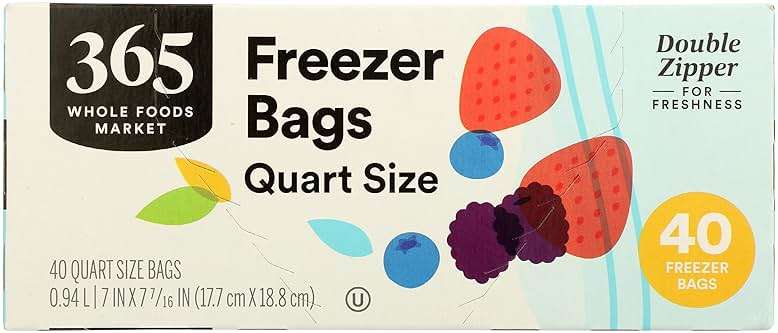365 by Whole Foods Market, Quart Size Freezer Bags, Double Zipper, 40 Count - Image 3