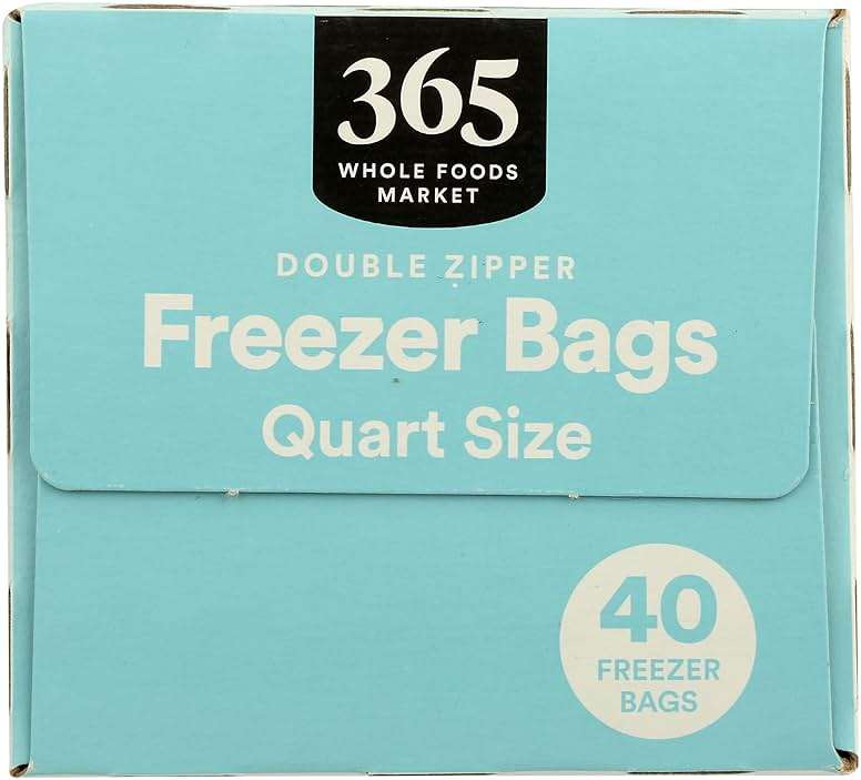 365 by Whole Foods Market, Quart Size Freezer Bags, Double Zipper, 40 Count - Image 5