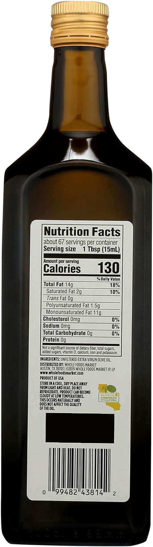 365 by Whole Foods Market, Unfiltered Extra Virgin California Olive Oil, 33.8 Fl Oz - Image 2