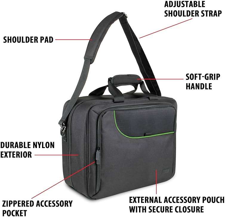 USA Gear Console Carrying Case Fits Xbox One, Series S, Xbox 360 - Travel Case with Water Resistant Exterior, Customizable Accessory Storage for Controllers, Power Cables Gaming Headset & more - Image 4