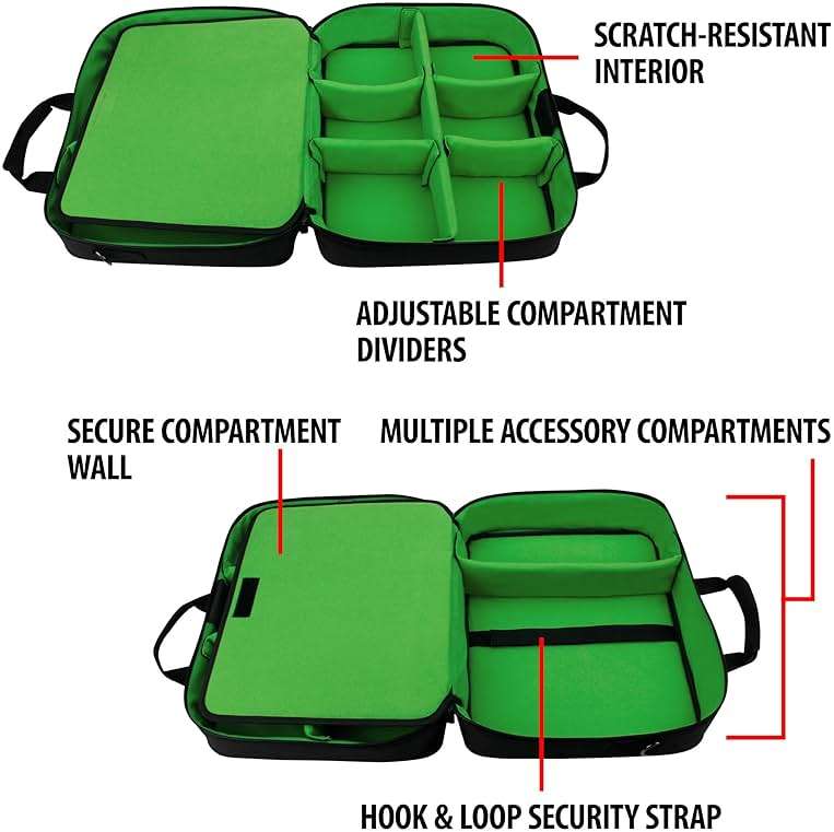 USA Gear Console Carrying Case Fits Xbox One, Series S, Xbox 360 - Travel Case with Water Resistant Exterior, Customizable Accessory Storage for Controllers, Power Cables Gaming Headset & more - Image 6