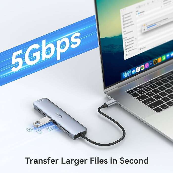 USB C Hub HDMI Adapter for MacBook Pro/Air, MOKiN 7 in 1 USB C Dongle with HDMI, SD/TF Card Reader, USB C Data Port,100W PD, and 2 USB 3.0 Compatible for MacBook Pro/Air, Dell XPS, Lenovo Thinkpad. - Image 5