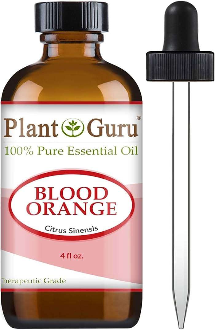Blood Orange Essential Oil 4 oz. 100% Pure Undiluted Therapeutic Grade Citrus Sinensis, Cold Pressed from Fresh Peels, for Aromatherapy Diffuser, Relaxation and Calming, Natural Cleaner. - Image 1