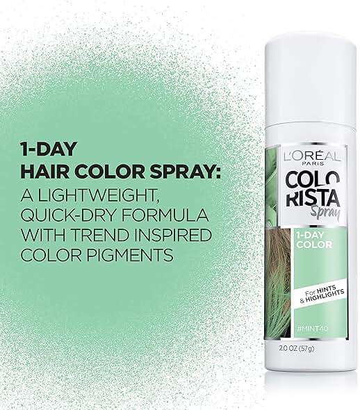 L'Oreal Paris Colorista 1-Day Washable Temporary Hair Color Spray, Mint, 2 Ounces - Image 2