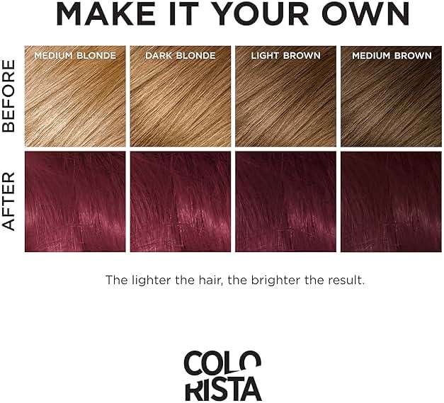 L'Oreal Paris Colorista Semi Permanent Hair Color for Brunettes, Color Depositing Hair Mask Formula, Maroon - Image 3