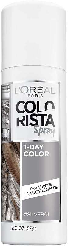 L'Oreal Paris Colorista 1-Day Washable Temporary Hair Color Spray, Silver, 2 Ounce - Image 1