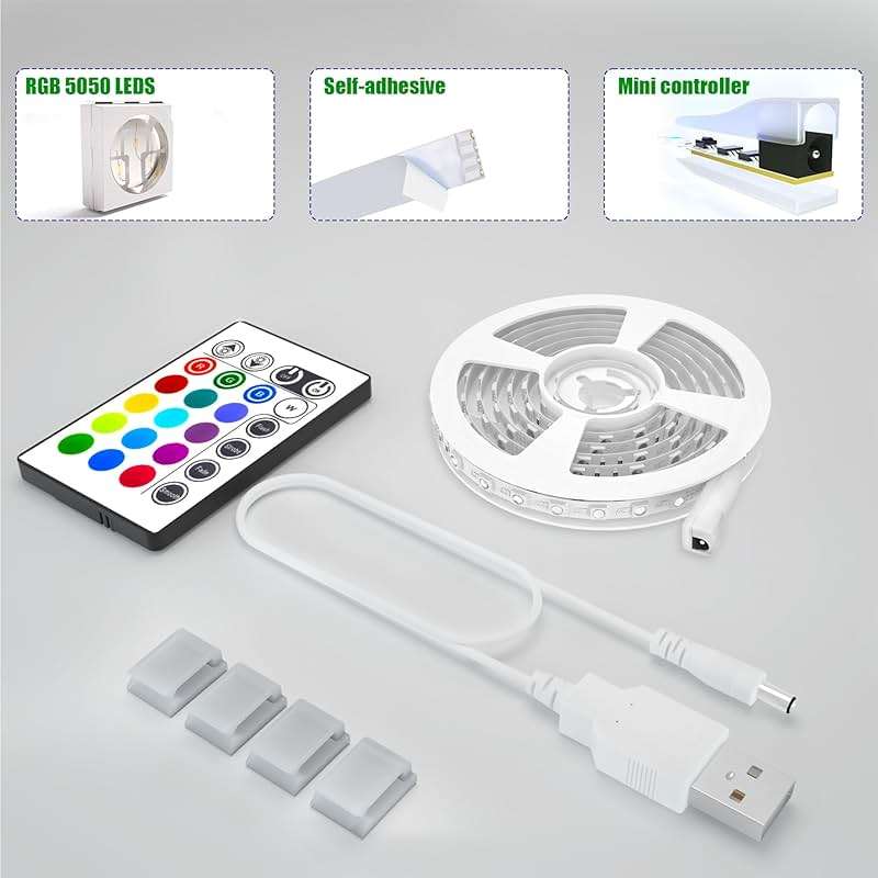 Tv Led Backlight, Maylit 8.2ft Led Strip Lights for 40-60in Tv, USB Powered Tv Lights kit with Remote, RGB Bias Lighting for Room Decor - Image 2