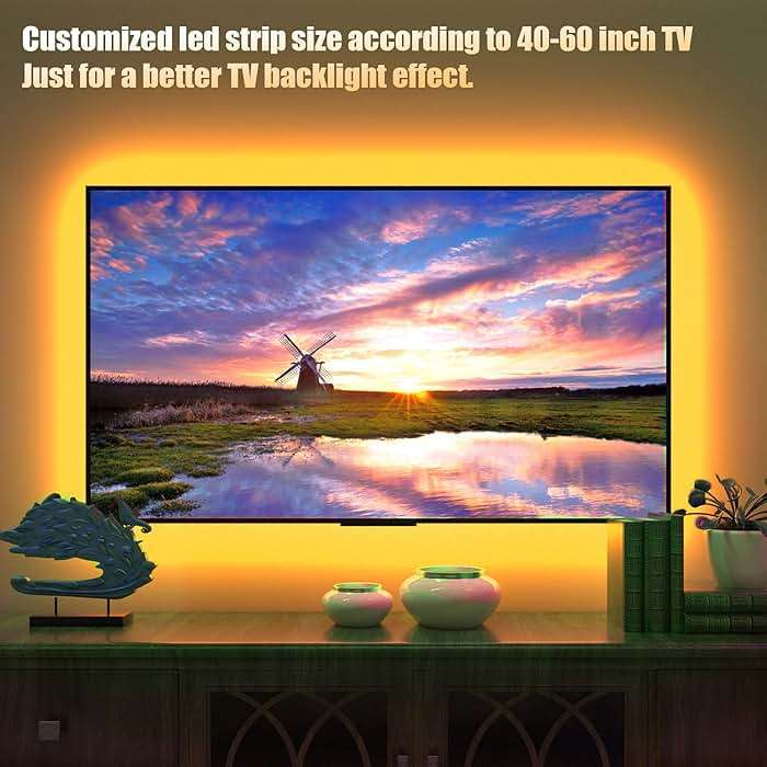 Tv Led Backlight, Maylit 8.2ft Led Strip Lights for 40-60in Tv, USB Powered Tv Lights kit with Remote, RGB Bias Lighting for Room Decor - Image 4