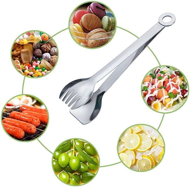Mini Appetizer Tongs Stainless Steel Set of 4, MSY BIGSUNNY Small Serving Tongs, 6 Inch(15.2cm, Silver) - Image 5