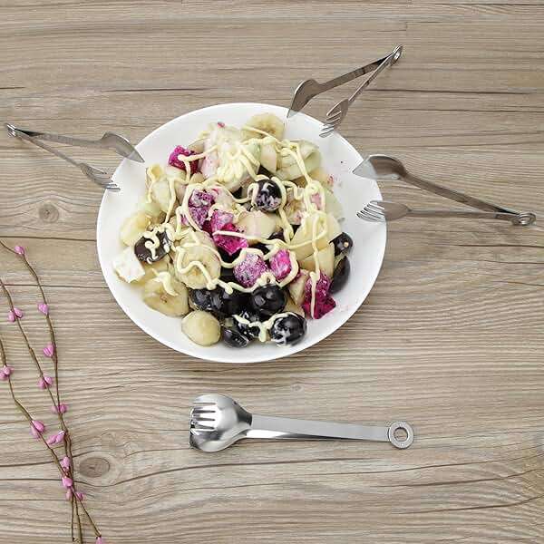 Mini Appetizer Tongs Stainless Steel Set of 4, MSY BIGSUNNY Small Serving Tongs, 6 Inch(15.2cm, Silver) - Image 6