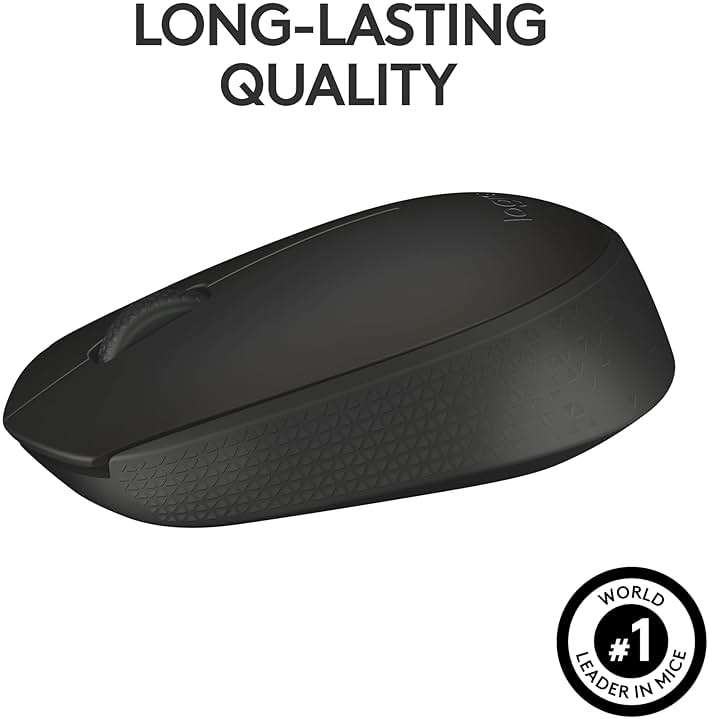 Logitech M170 Wireless Mouse for PC, Mac, Laptop, 2.4 GHz with USB Mini Receiver, Optical Tracking, 12-Months Battery Life, Ambidextrous - Black - Image 5
