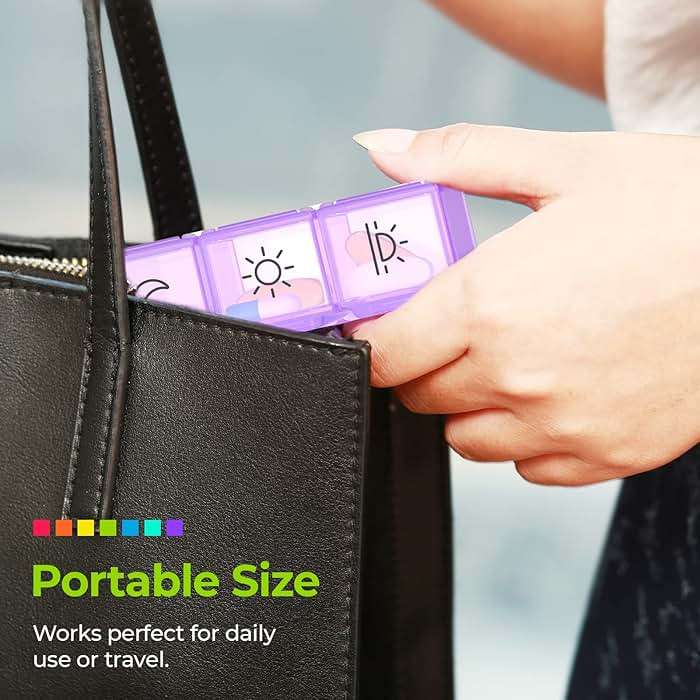 AUVON iMedassist Moisture-Proof Weekly Pill Organizer 4 Times a Day, Large 7 Day Pill Box Case with Portable Design for Travel, Removable Individual Containers Hold Vitamins, Supplements, Medications - Image 5