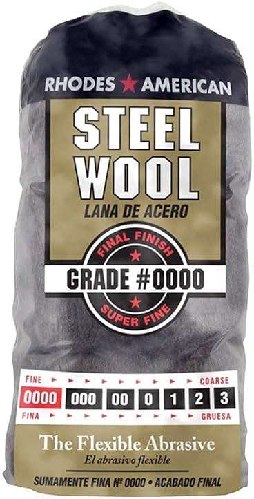 Homax 10120000 Steel Wool, 12 pad, Grade #0000, Rhodes American, Final Finish - Image 1