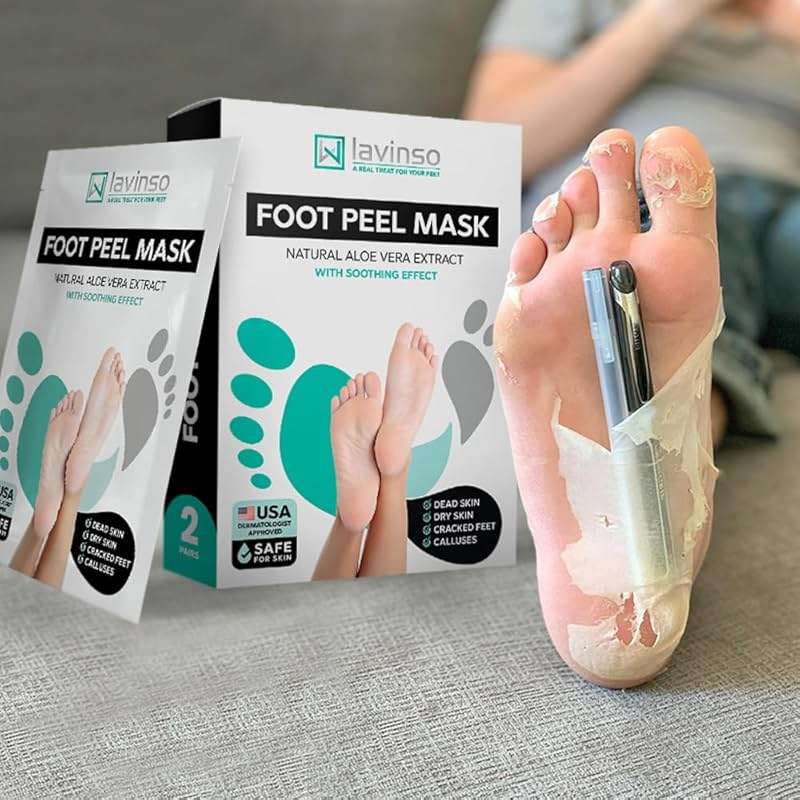 Lavinso Foot Peel Mask for Dry Cracked Feet – 2 Pack Peeling Mask Removes Dead Skin and Calluses - Exfoliating for Soft Baby Feet, Original Scent - Image 6