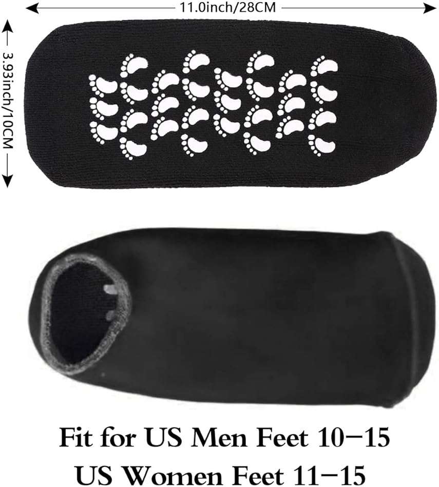 Codream Large Men's Moisturizing Gel Socks Men's Feet Care Ultimate Treatment for Dry Cracked Rough Skin on Feet Pack of 2 Pairs Black US Men 10-15 - Image 5