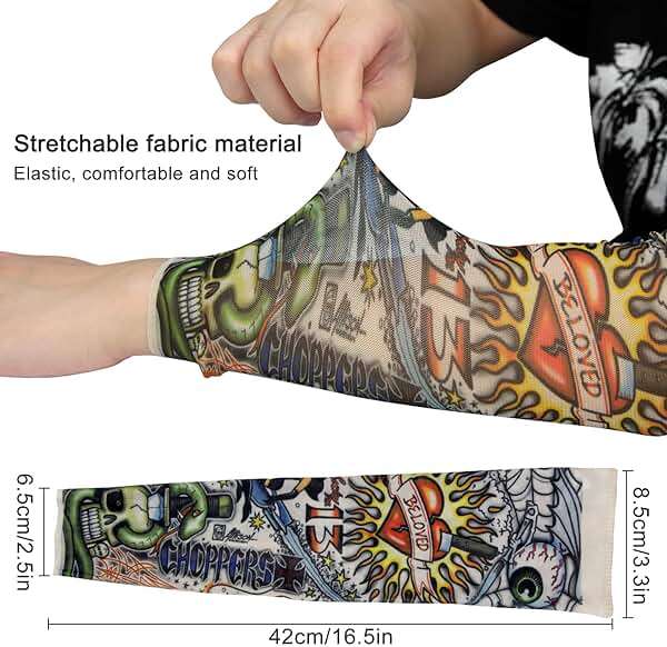 Tatoo Sleeves Men, Women, and Kids – Fake Temporary Tattoo Sleeve for Outdoor Sports, Halloween Decor - Image 5