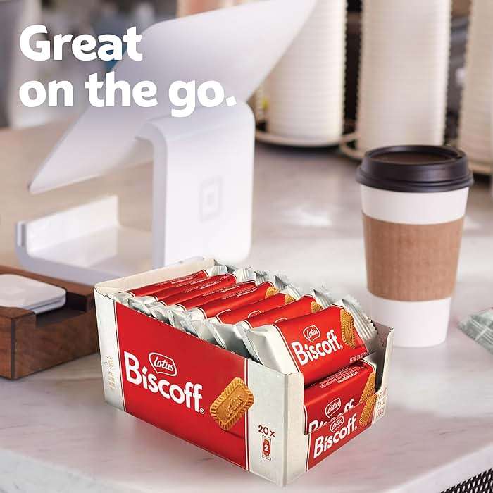 Lotus Biscoff Cookies, Caramelized Biscuit Cookie Snack, Dispenser Box (20 sleeves of 2 extra large cookies) Vegan, 0.9 Ounce (Pack of 20) - Image 5