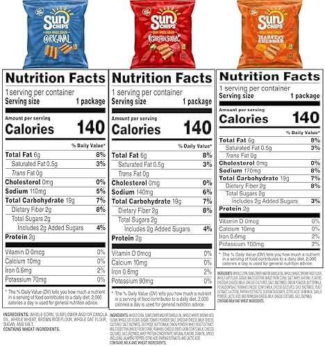 SunChips 100% Whole Grain Chips, Variety Pack, 1 oz Bags, Pack of 40, No Artificial Flavors, Colors - Image 7