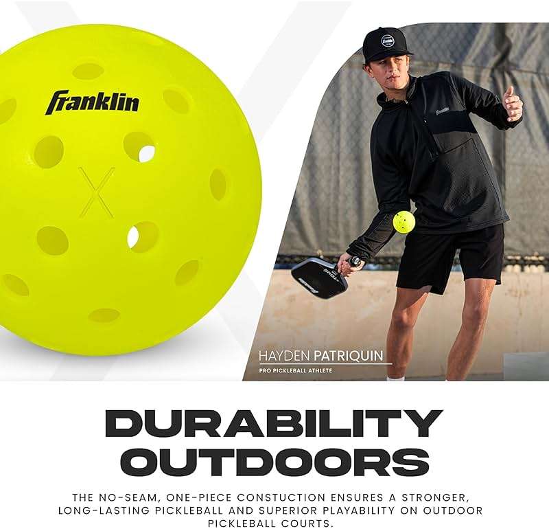 Franklin Sports X-40 Outdoor Pickleballs - Official Ball of USA Pickleball, APP Tour + US Open - Regulation Size - Image 6