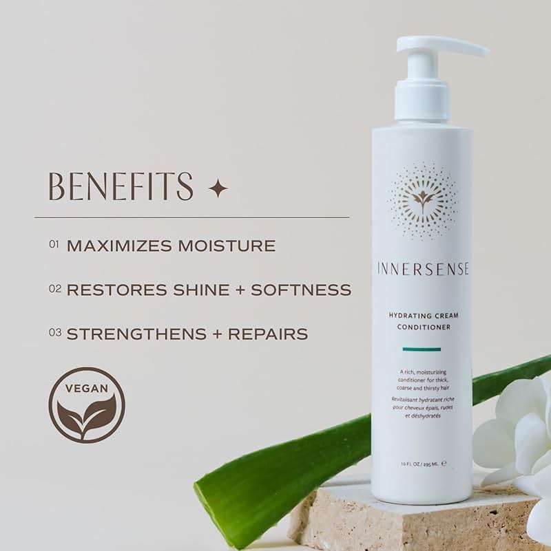 INNERSENSE Organic Beauty - Natural Hydrating Cream Conditioner | Non-Toxic, Cruelty-Free, Clean Haircare (10oz) - Image 3