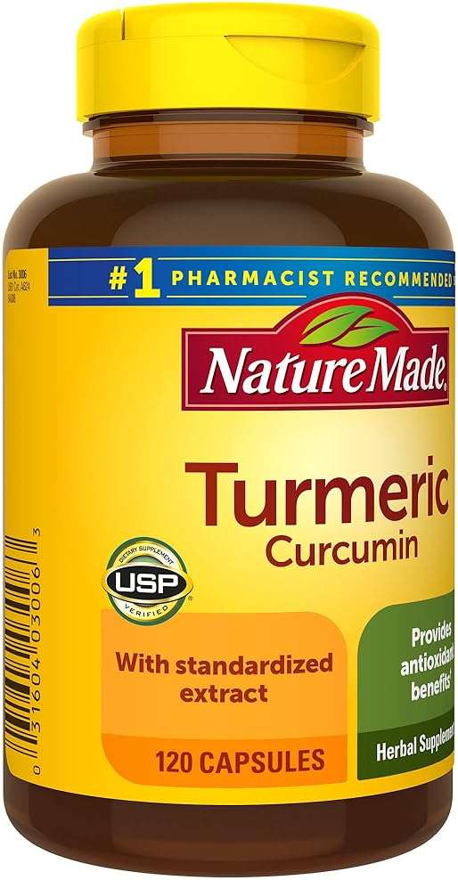 Nature Made Turmeric Curcumin 500 mg, Turmeric Curcumin Supplement for Antioxidant Support, Herbal Supplements, 120 Capsules, 120 Day Supply - Image 8