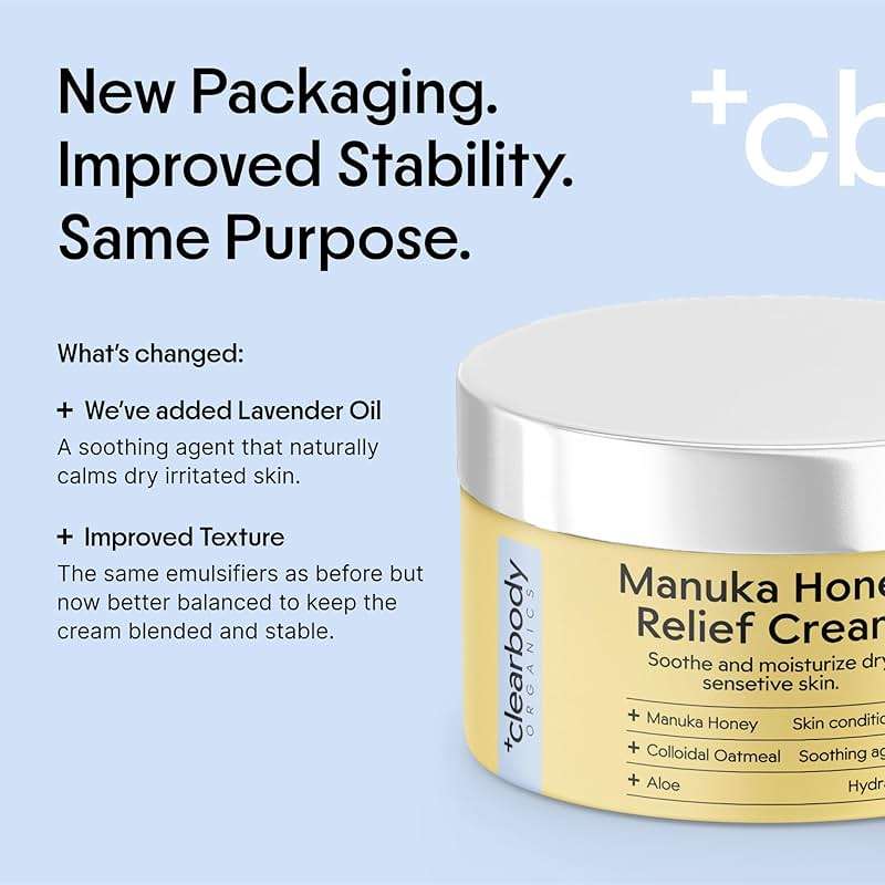 Clearbody Organics Manuka Honey Gel Cream (2 fl oz) - Lighter Eczema Cream with Colloidal Oatmeal - Moisturizing, Soothing and Anti Itch Lotion for Dry Skin - Image 2