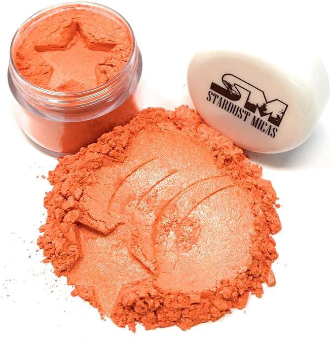 Stardust Micas Pigment Powder Cosmetic Grade Colorant for Makeup, Soap Making, Epoxy Resin, DIY Crafting Projects, Bright True Colors Stable Mica Batch Consistency (10 Gram Jar, Blood Orange) - Image 1