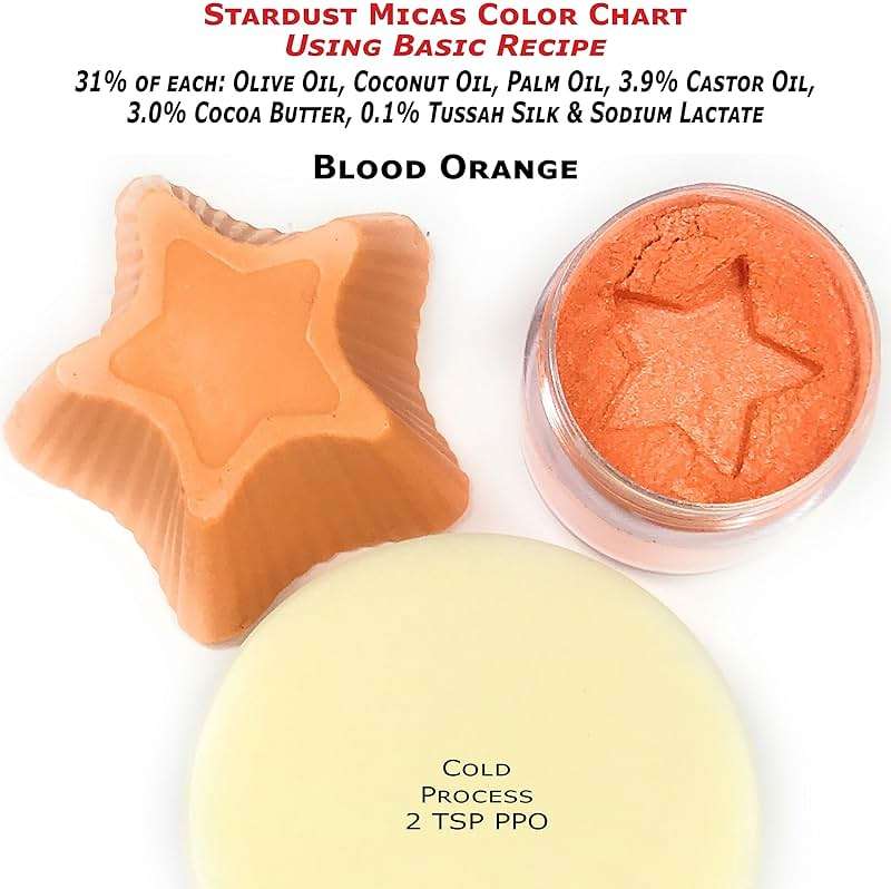 Stardust Micas Pigment Powder Cosmetic Grade Colorant for Makeup, Soap Making, Epoxy Resin, DIY Crafting Projects, Bright True Colors Stable Mica Batch Consistency (10 Gram Jar, Blood Orange) - Image 3