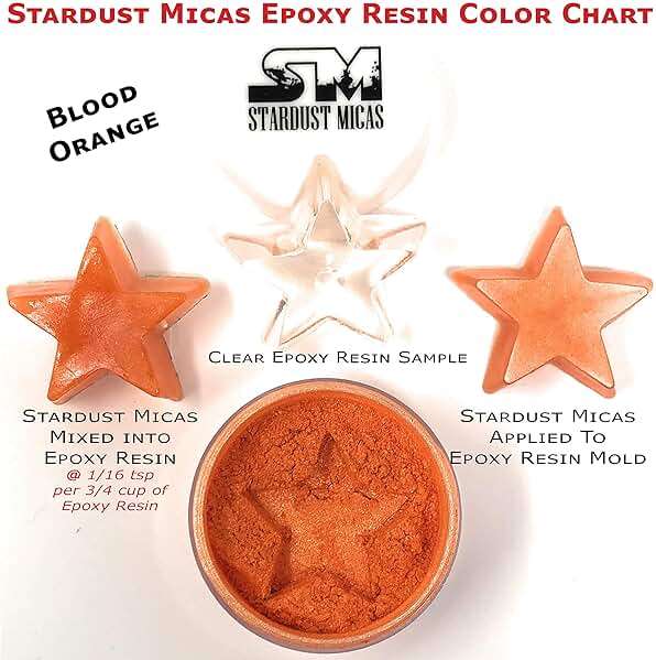 Stardust Micas Pigment Powder Cosmetic Grade Colorant for Makeup, Soap Making, Epoxy Resin, DIY Crafting Projects, Bright True Colors Stable Mica Batch Consistency (10 Gram Jar, Blood Orange) - Image 4