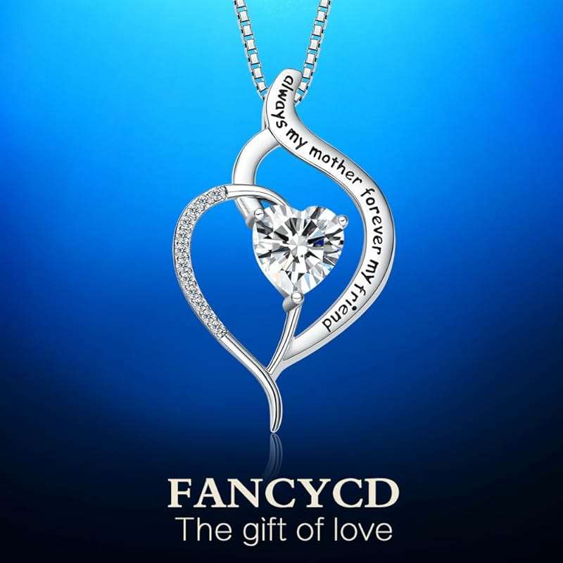 FANCYCD Forever Connected Mother & Son Necklace – Heart Pendant Gift for Mom, Sterling Silver Jewelry for Mother's Day or Birthday - Image 2