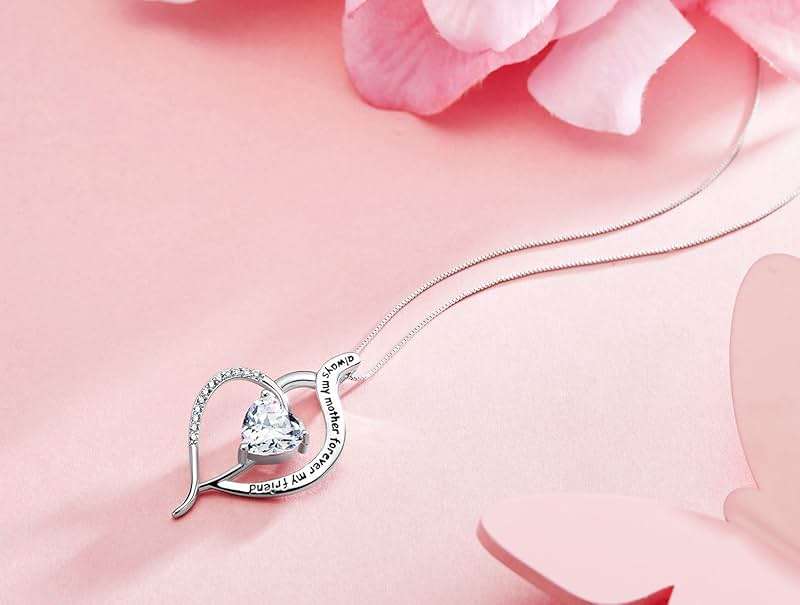 FANCYCD Forever Connected Mother & Son Necklace – Heart Pendant Gift for Mom, Sterling Silver Jewelry for Mother's Day or Birthday - Image 3
