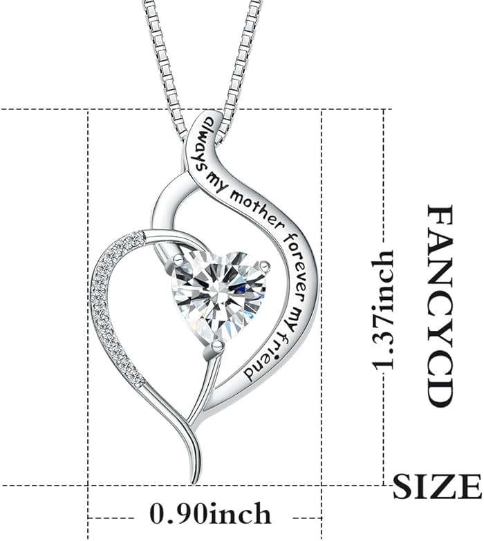 FANCYCD Forever Connected Mother & Son Necklace – Heart Pendant Gift for Mom, Sterling Silver Jewelry for Mother's Day or Birthday - Image 4