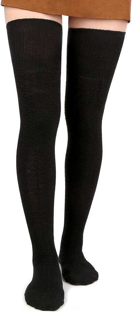 Moon Wood Women Thigh High Socks Extra Long Cotton Knit Warm Thick Tall Over the Knee Boot Stocking Leg Warmers Daily Cosplay - Image 1
