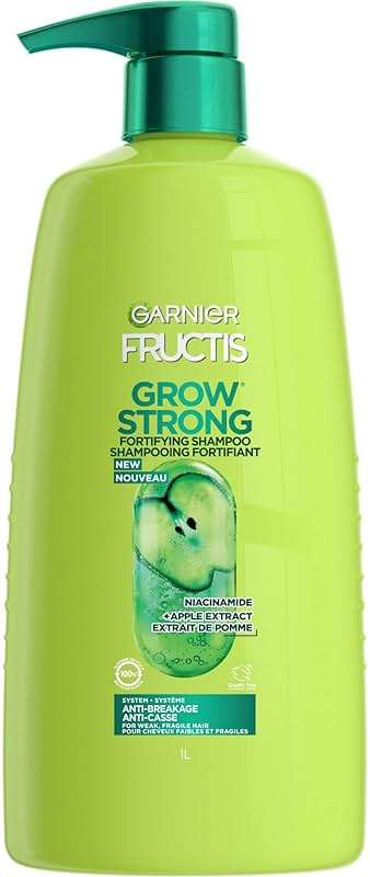 Garnier Fructis Grow Strong Shampoo, 33.8 Fl Oz, 1 Count (Packaging May Vary) - Image 1
