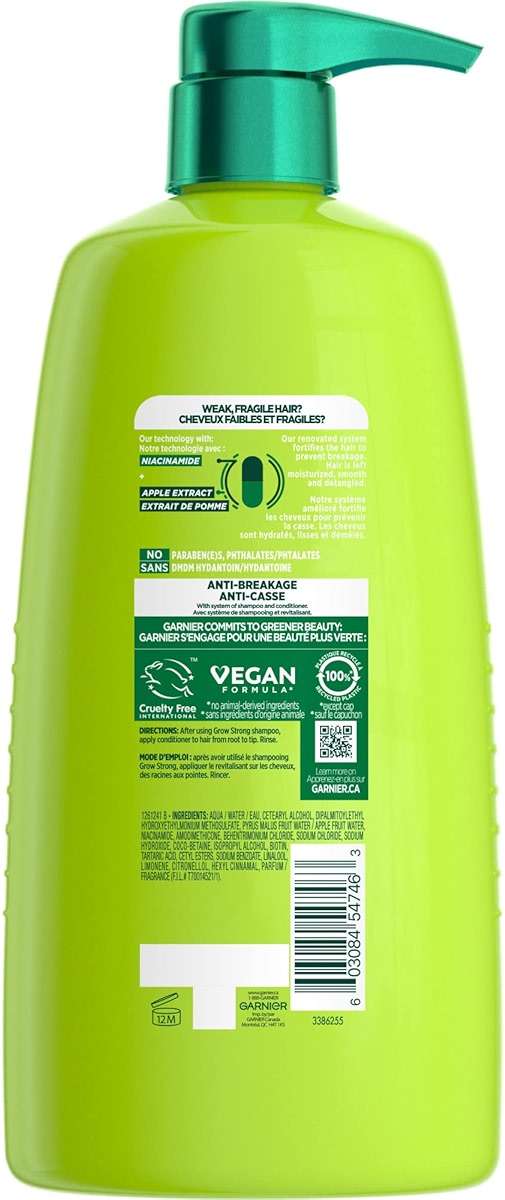 Garnier Fructis Grow Strong Conditioner, 33.8 Fl Oz, 1 Count (Packaging May Vary) - Image 2
