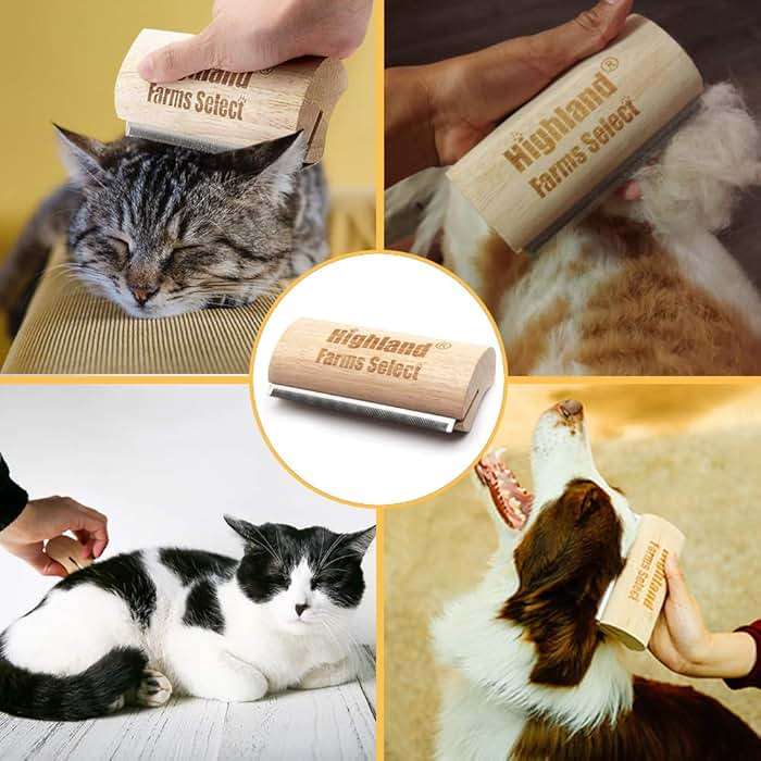 Deshedding Grooming Tool for Dogs, Cats & Horses, Ergonomic Design Wood Groom Brush, Professional Pet Groomer, Painlessly Remove for Short & Long Hair, Fur & Dirt - 5 Inches - Image 5