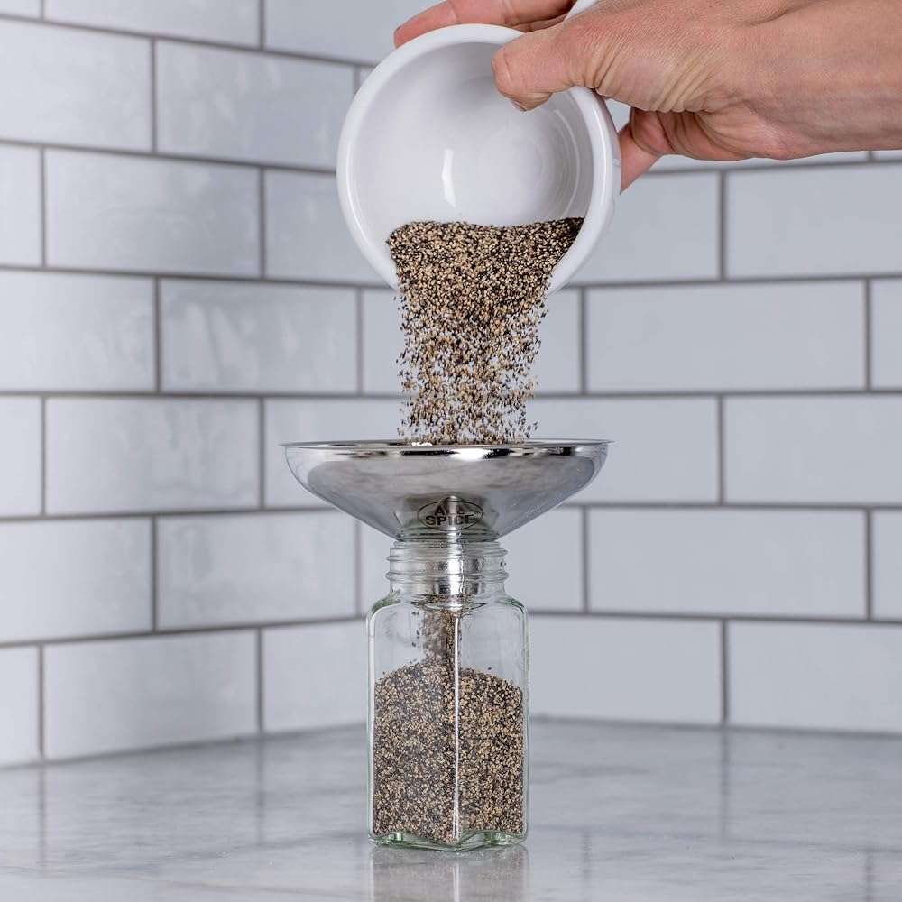 AllSpice Spice Funnel Metal Stainless Steel 18/8 (1" Bottom) - Image 2