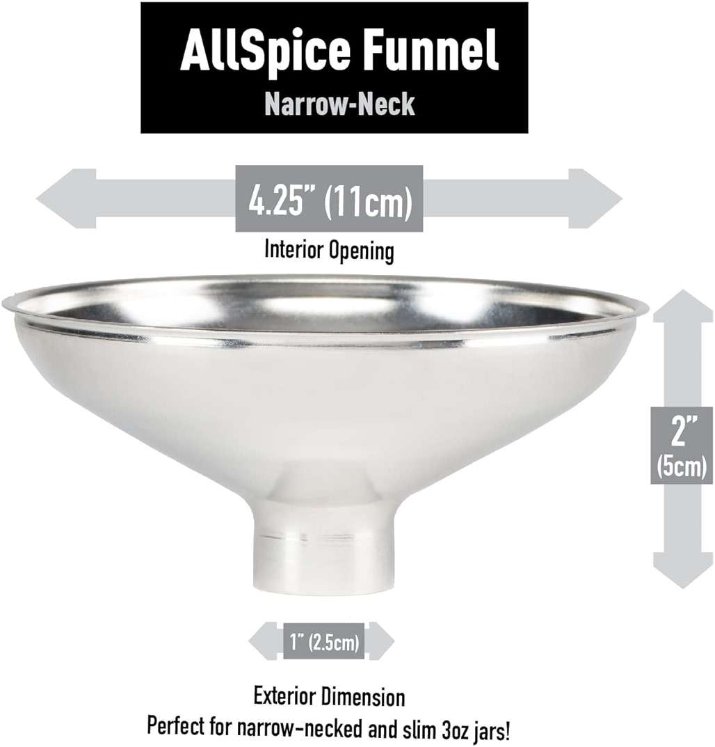 AllSpice Spice Funnel Metal Stainless Steel 18/8 (1" Bottom) - Image 3