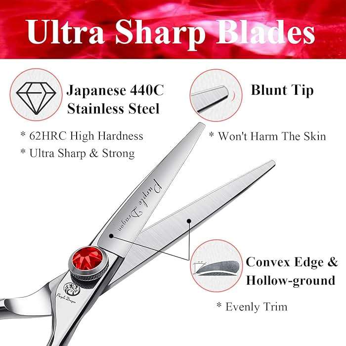 Purple Dragon 4.5/5.0 inch Silver Barber Hair Cutting Scissors/Shears with Bag- Perfect for Professional Hairstylist, Hairdresser (5.0 inch) - Image 3