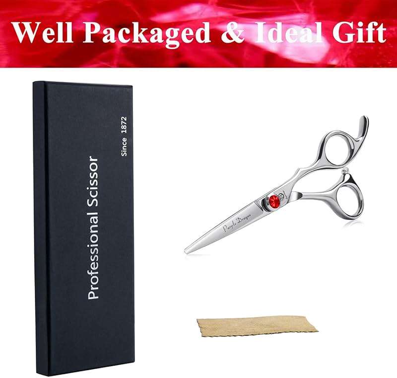 Purple Dragon 4.5/5.0 inch Silver Barber Hair Cutting Scissors/Shears with Bag- Perfect for Professional Hairstylist, Hairdresser (5.0 inch) - Image 6