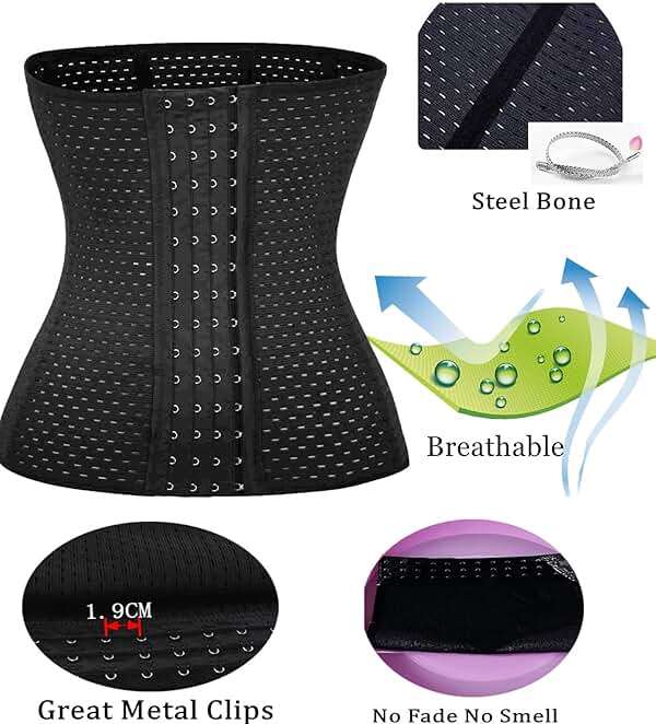 Waist Trainer Cincher Body Shaper Sport Workout For Hourglass 6 Pcs Steel Bone Higher Compression - Image 5