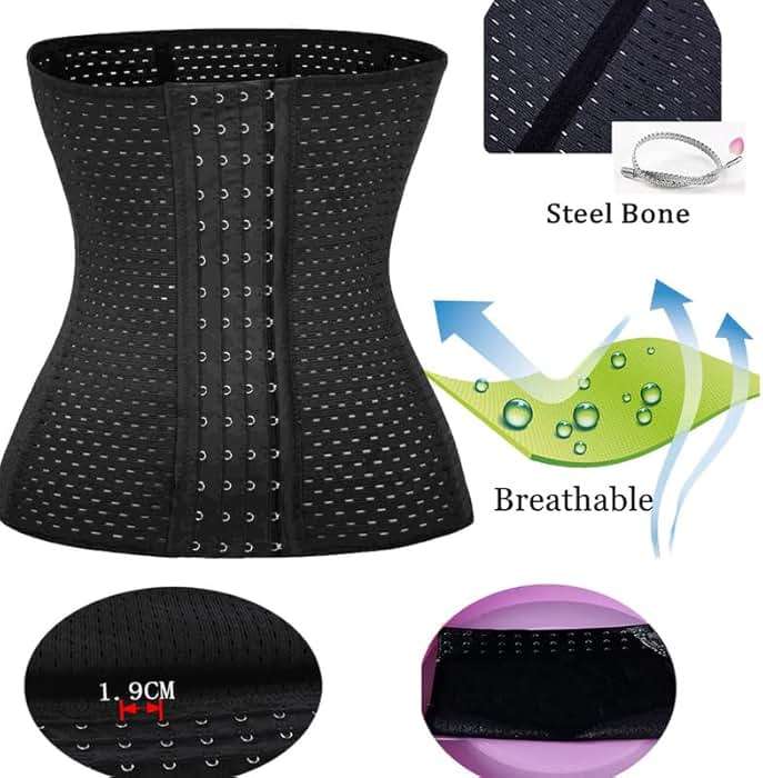 Waist Trainer Cincher Body Shaper Sport Workout For Hourglass 6 Pcs Steel Bone Higher Compression - Image 9
