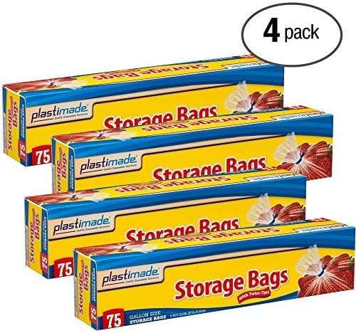 Plastimade 1 Gallon Storage Bags with Twist Ties, 300 Count - Clear Plastic Food Storage Bags for Sandwiches, Snacks, Fruit, Produce & Freezer - Image 6