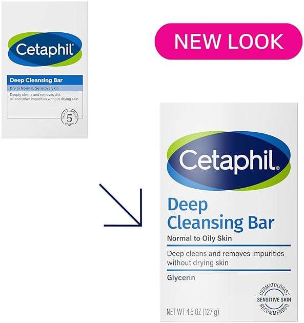 Cetaphil Bar Soap, Deep Cleansing Face and Body Bar, Pack of 6, For Dry to Normal, Sensitive Skin, Soap Free, Hypoallergenic, Paraben Free, Fragrance Free, Removes Makeup, Dirt and Oil - Image 2