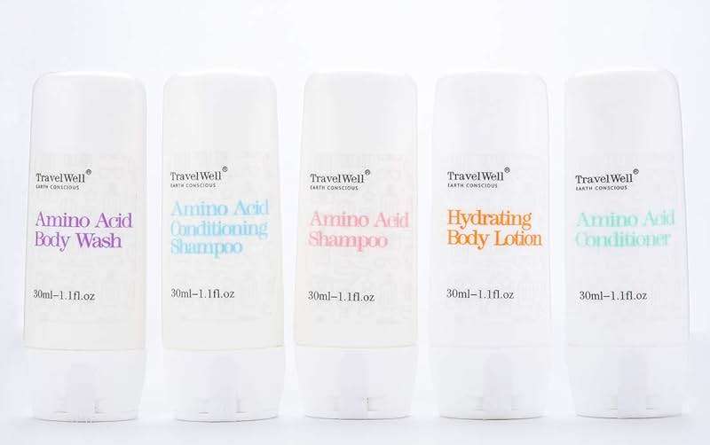 Travel Well Mini Shampoo & Conditioner Set - Amino Acid Travel Shampoo & Conditioner - Paraben-Free Mini Soap Bars Guest Bathroom Toiletries - 25 Bottles (1.01 Fl Oz) & 25 Bars (28 g) - Image 4