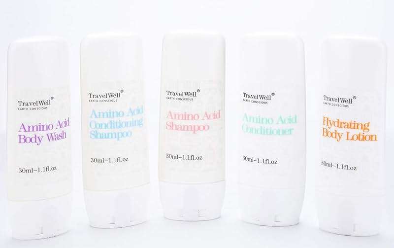 Travel Well Mini Shampoo & Conditioner Set - Amino Acid Travel Shampoo & Conditioner - Paraben-Free Mini Soap Bars Guest Bathroom Toiletries - 25 Bottles (1.01 Fl Oz) & 25 Bars (28 g) - Image 5