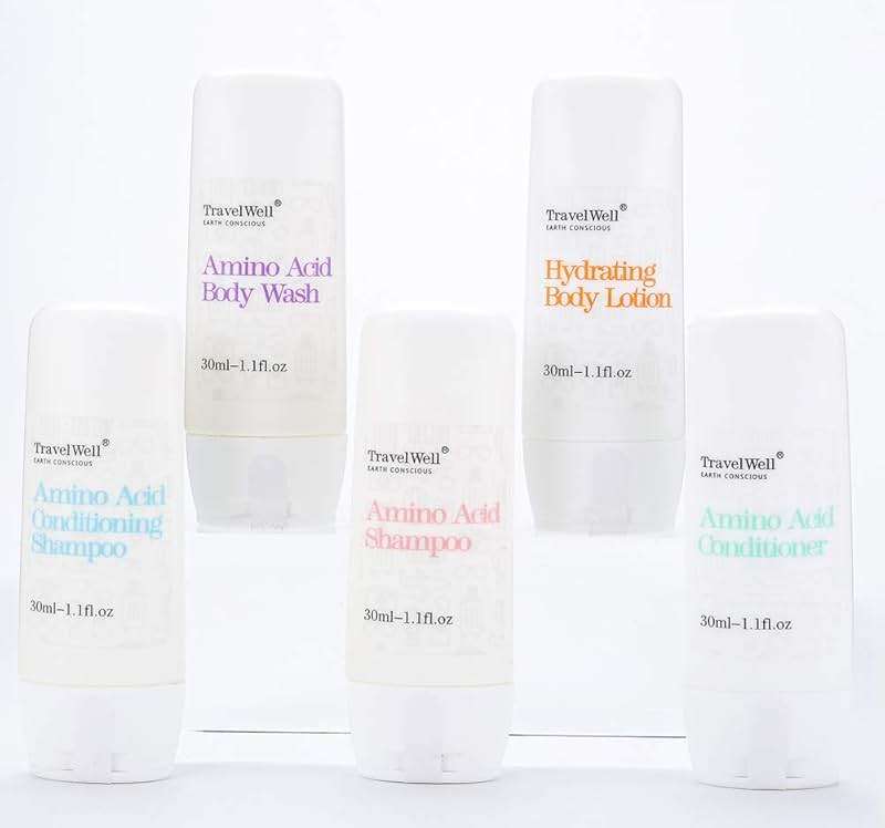 Travel Well Mini Shampoo & Conditioner Set - Amino Acid Travel Shampoo & Conditioner - Paraben-Free Mini Soap Bars Guest Bathroom Toiletries - 25 Bottles (1.01 Fl Oz) & 25 Bars (28 g) - Image 7