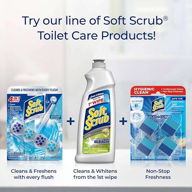 Soft Scrub 4-in-1 Rim Hanger Toilet Bowl Cleaner, Sapphire Waters, 6 Count - Image 7